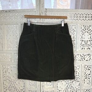 Vtg Eddie Bauer Green Corduroy Skirt Womens‎ 6 Retro Indie Grunge Academia